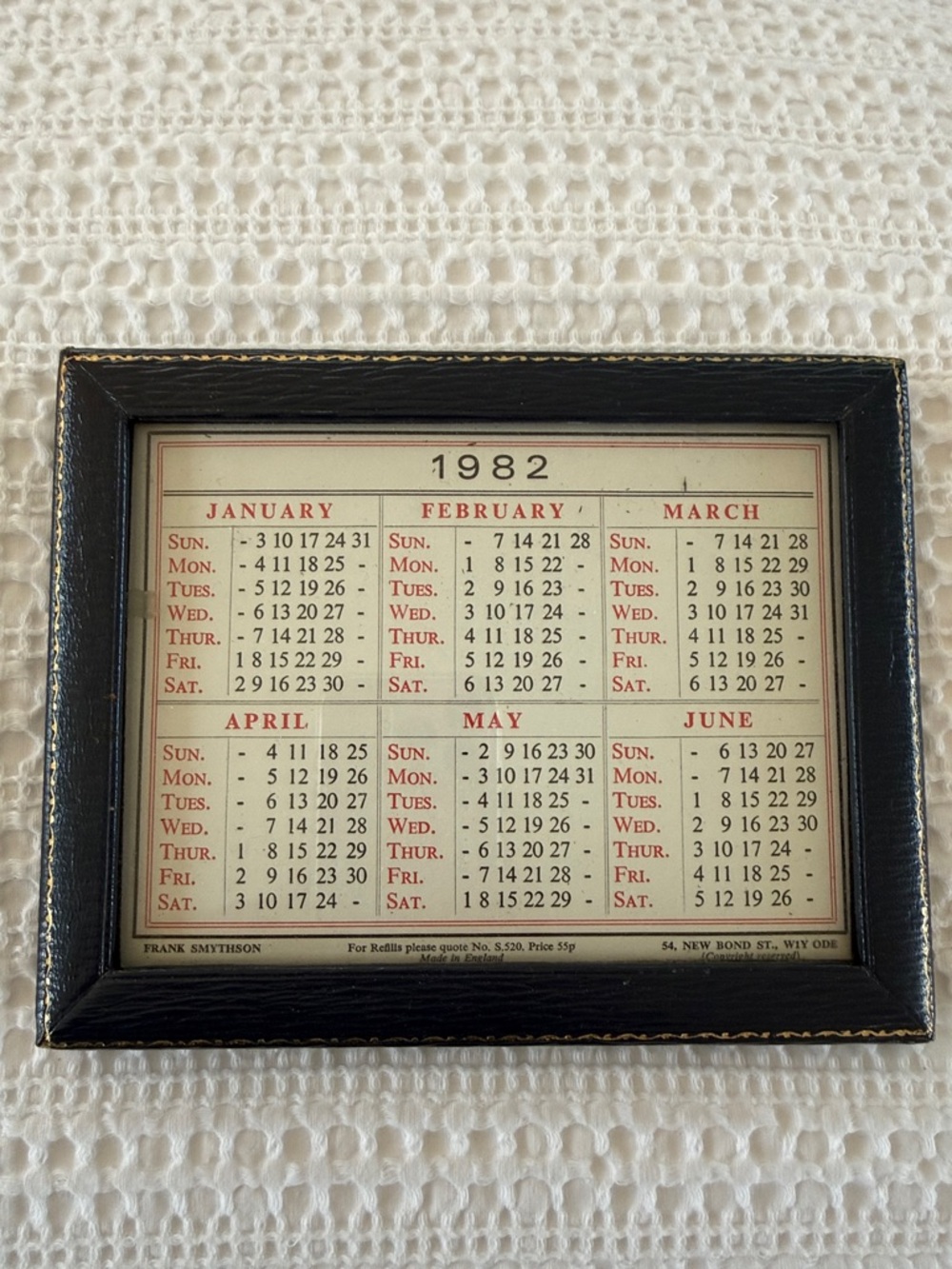 SMYTHSON English Leather Vintage Perpetual Calendar or Photo Frame 🏴󠁧󠁢󠁥󠁮󠁧󠁿